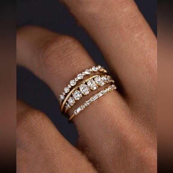 Anthropologie Jewelry - diamond  ring set A323